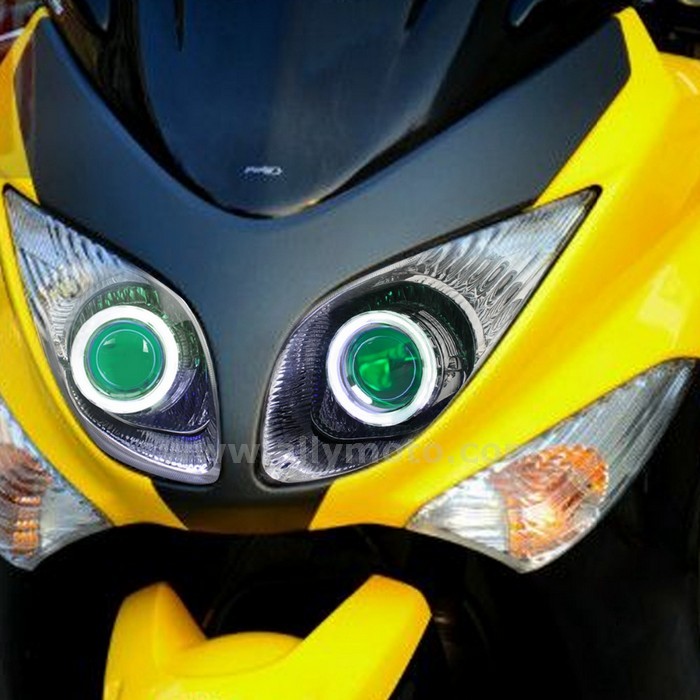 042 Angel Halos Demon Eyes Headlight Yamaha Tmax T-Max 2008-2011 Green-2